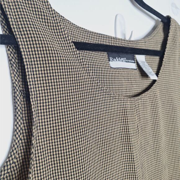 Vintage 90s Gingham Jumper Maxi Dress Large Plaid Academia Cottage Forest Fall - Picture 6 of 11